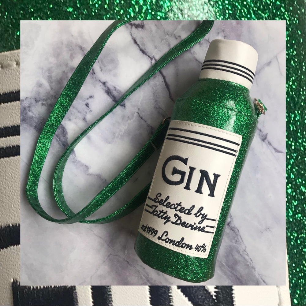 Tatty Devine Gin Bottle Shaped Bag w/ Water Bottle